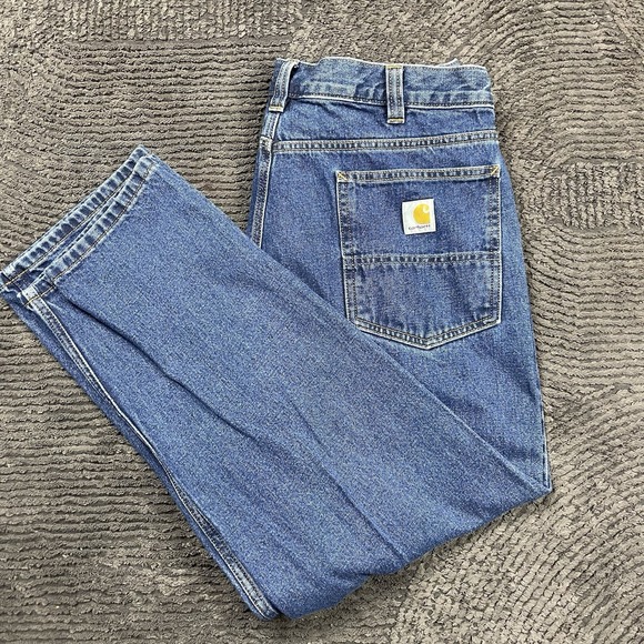 Carhartt Relaxed Fit Blue Denim Jeans Men's 32x29 Workwear Carpenter - Picture 1 of 7